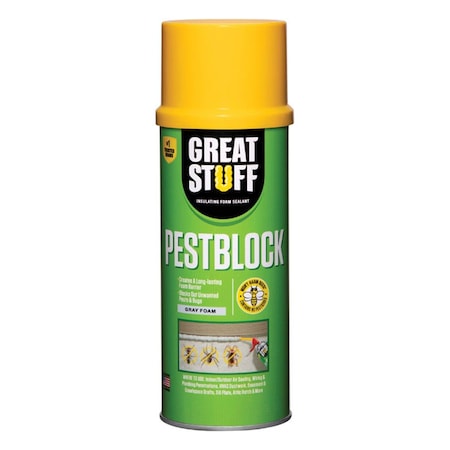 Great Stuff Pestblock Gray Polyurethane Foam Insulating Sealant, 12 oz GR6229
